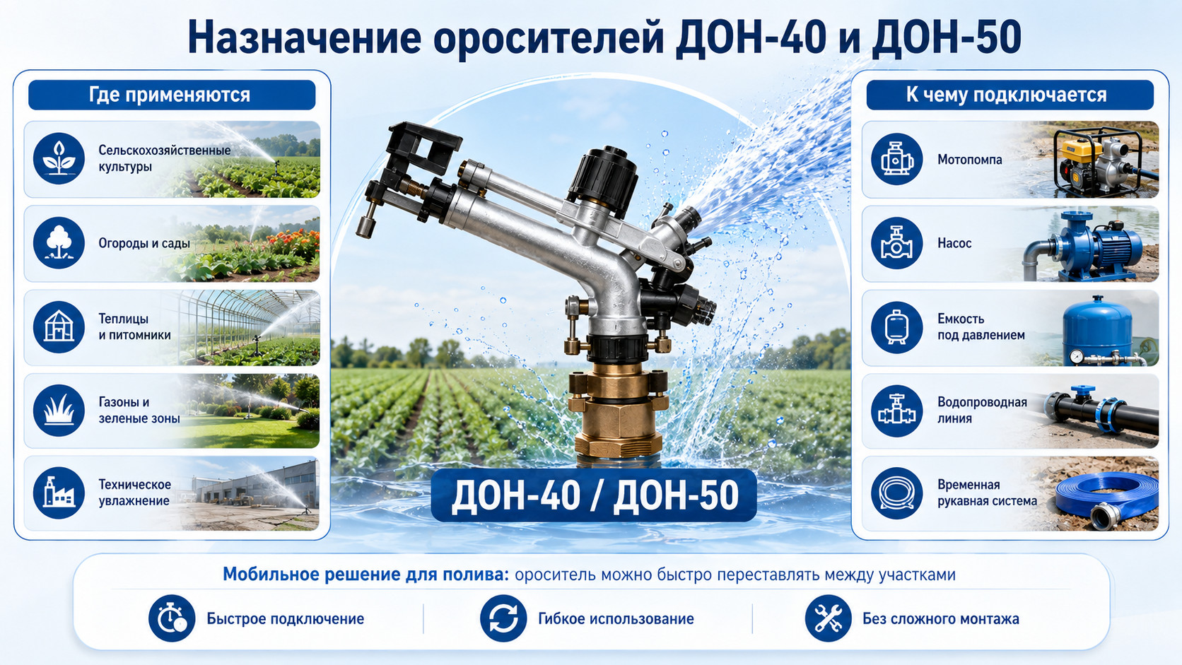 ороситель ДОН-40, ороситель ДОН-50, дождеватель ДОН, ороситель для полива, дождевальное оборудование, полив участка, оборудование для орошения, cпринклер для полива ороситель ДОН-40, ороситель ДОН-50, дождеватель ДОН, ороситель для полива, дождевальное оборудование, полив участка, оборудование для орошения, cпринклер для полива