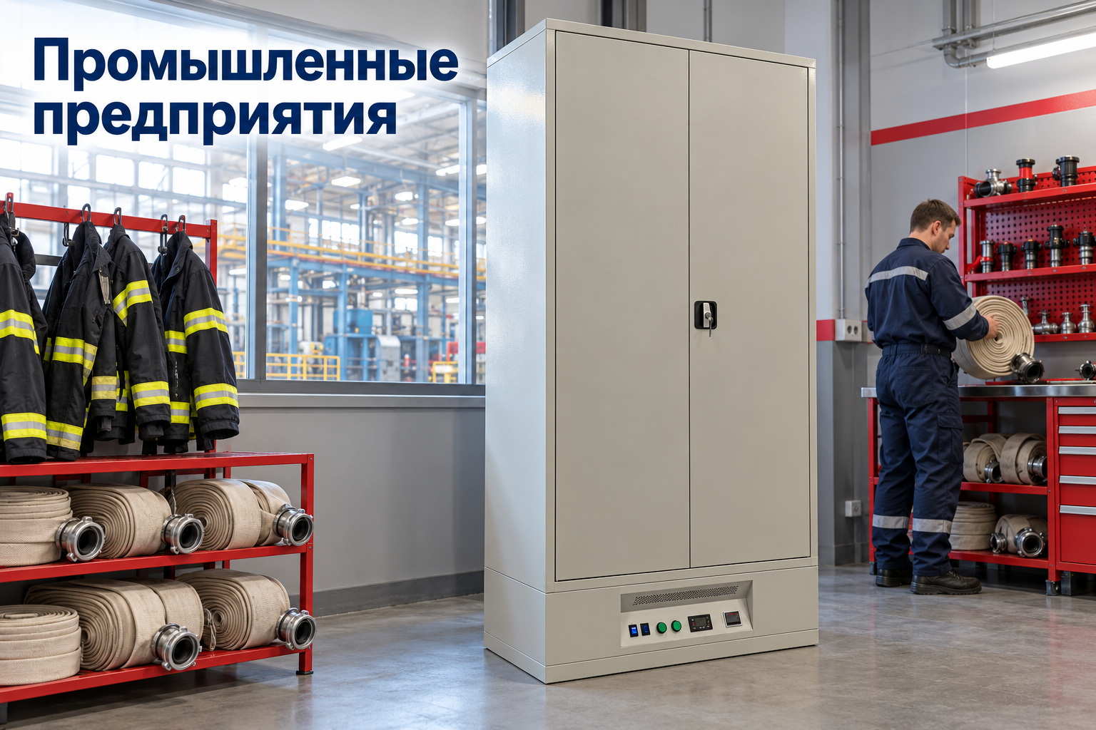 шкаф для сушки пожарных рукавов, шкаф для сушки боевой одежды, сушильный шкаф для пожарных, оборудование для пожарных частей, шкаф для сушки рукавов купить, производство металлоизделий