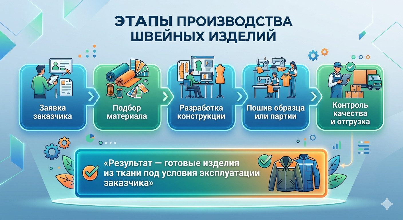 Этапы производства швейных изделий
